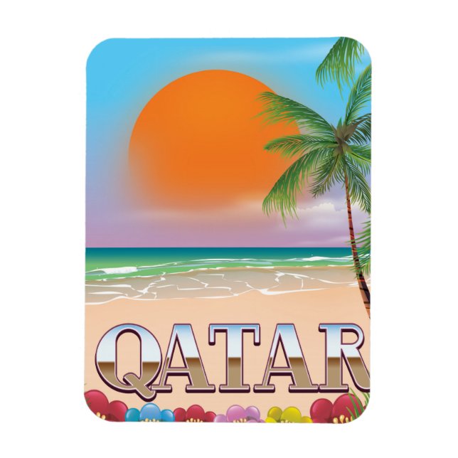 Ímã Quatar travel poster (Vertical)
