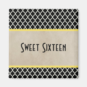 Imã Quatrefoil Chic Amarelo Doce 16 Magnet