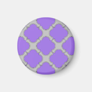 Imã Quatrefoil, roxo e cinza