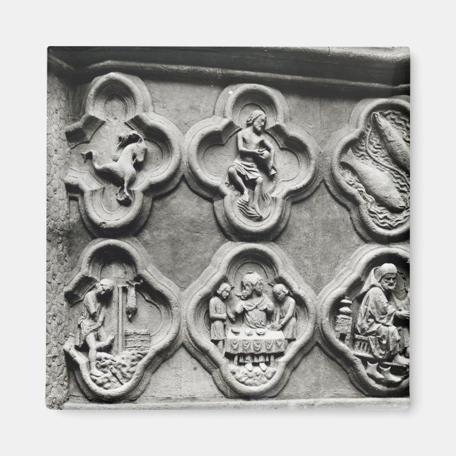 Imã Quatrefoils com os Sinais do Zodique (Frente)