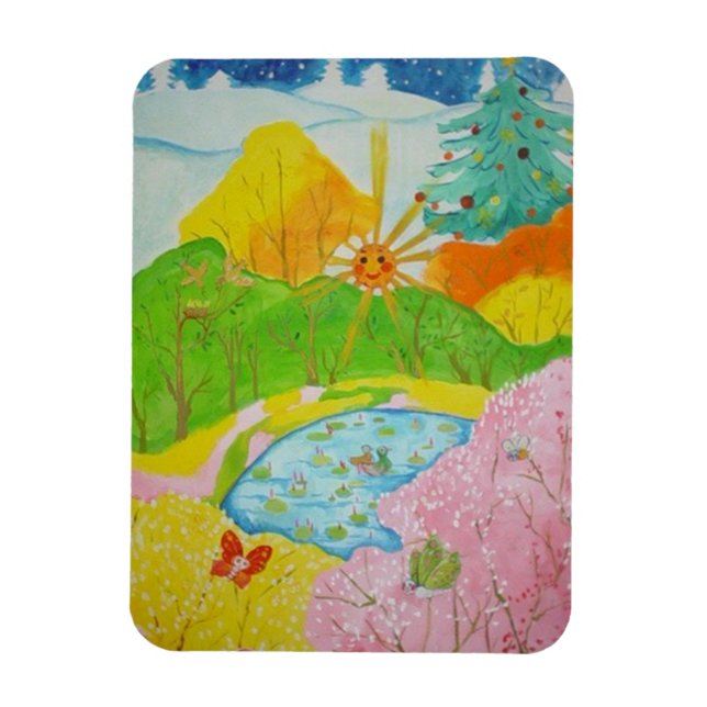 Ímã quatro estações felizes (Vertical)