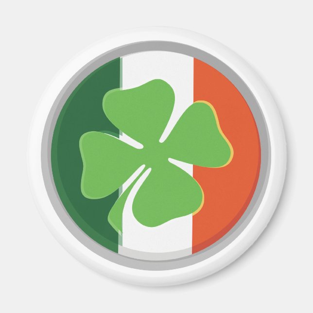 Imã Quatro Folhas de Véu e Cores de Bandeira da Irland (Frente)