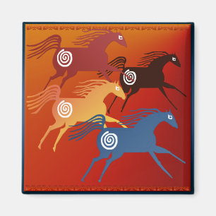 Imã Quatro Horses_Magnet antigo
