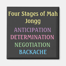 Imã Quatro Palcos do Mah Jongg Magnet