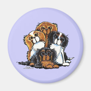 Imã Quatro Spaniels de rei Charles descuidados