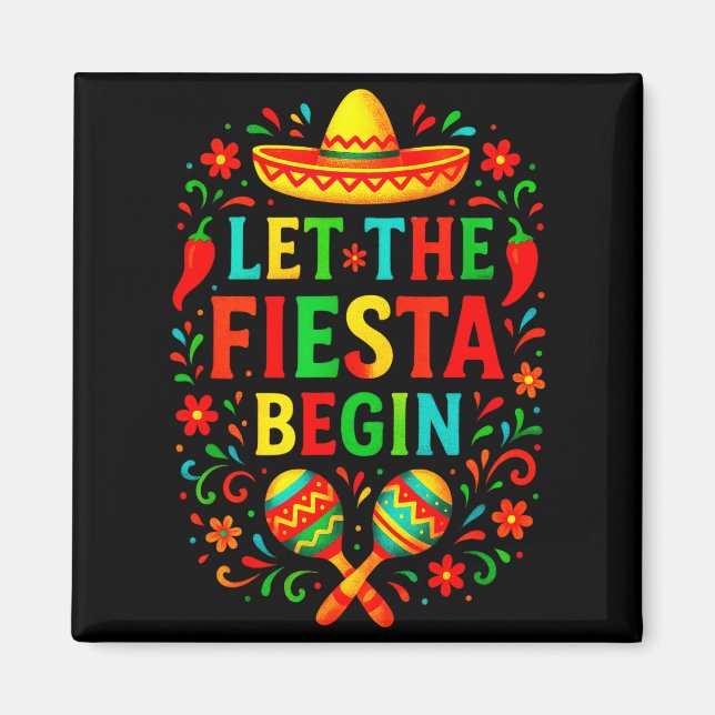 Imã Que comece a festa - diversão no partido cinco de  (Frente)