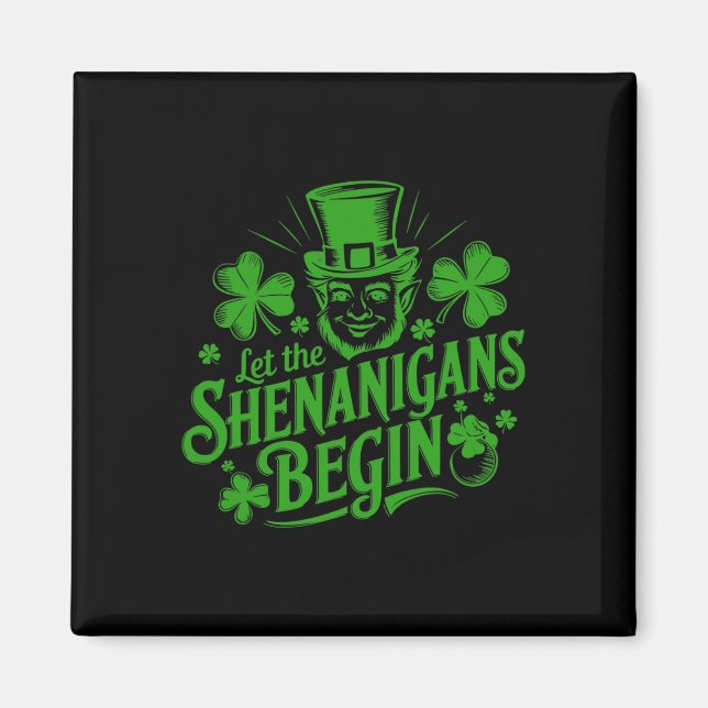 Imã Que Comece as Travessuras - Divertido St Patrick I (Frente)