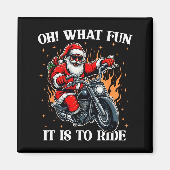 Imã Que Diversão É Andar De Moto Biker Papai Noel C (Frente)