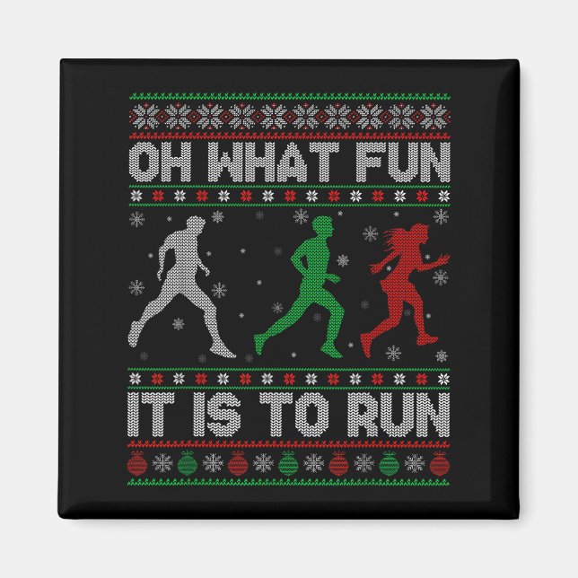 Imã Que Diversão É Correr Suéter Feio De Natal Ru (Frente)