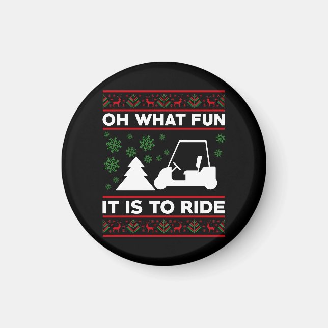 Imã Que Divertido É Andar De Natal No Carrinho De Golf (Frente)