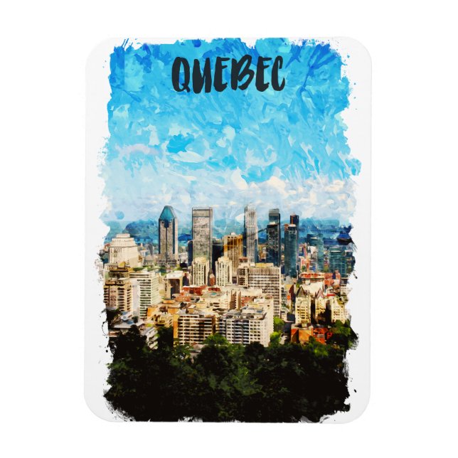 Ímã Quebec Canada Cityscape (Vertical)