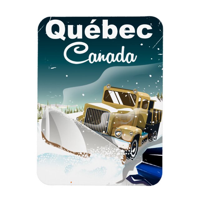Ímã Québec Canada viagens vintage (Vertical)