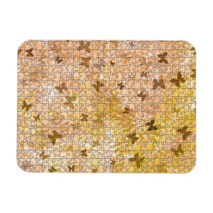 Ímã Quebra-cabeça Butterflies e Daisies-Browns por ST