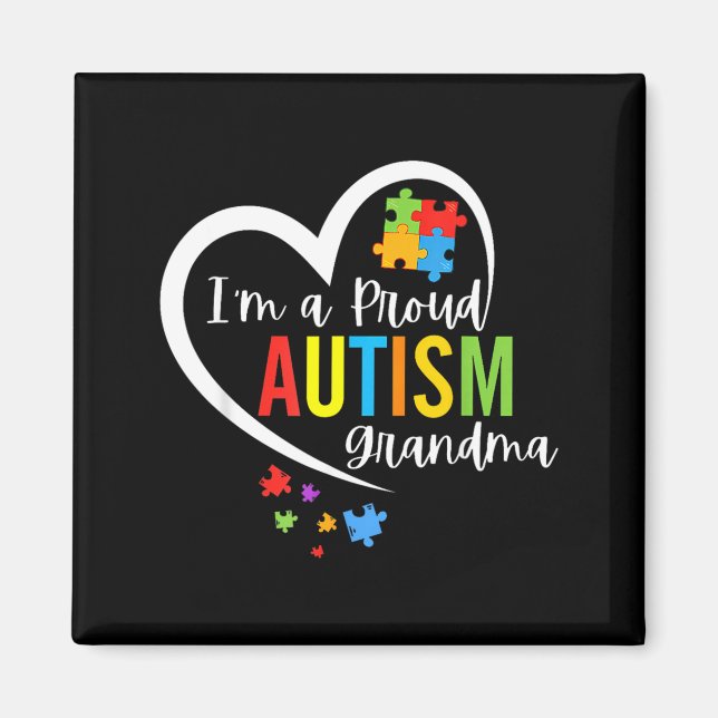 Imã Quebra-cabeça de Conscientização sobre Autismo Cor (Frente)