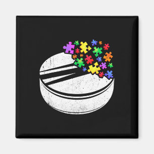 Imã Quebra-cabeça de Hóquei sobre a Autismo Homens Mul