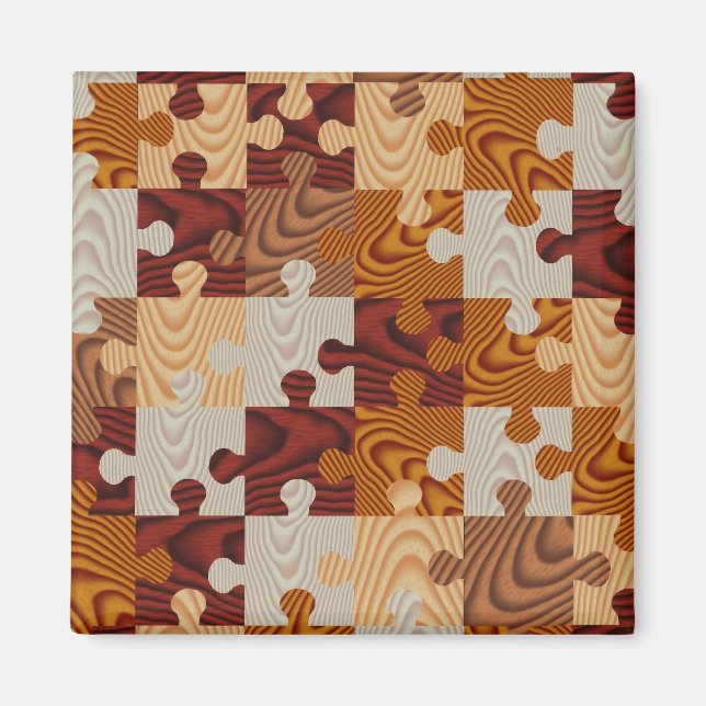 Imã quebra-cabeça de madeira de madeira (Frente)