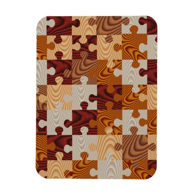 Ímã Quebra-cabeça de serra de madeira (Vertical)