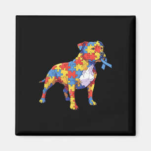 Imã Quebra-cabeça Pitbull Conscientização do Autismo F