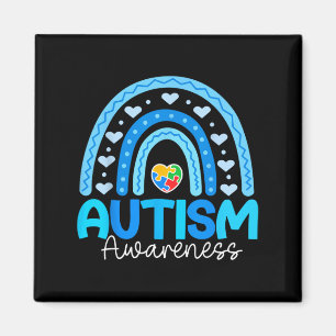 Imã Quebra-cabeça Rainbow Em Abril Vestimos Autismo Az