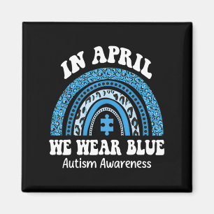 Imã Quebra-cabeça Rainbow Em Abril Vestimos Autismo Az