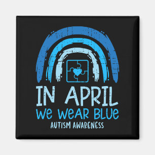 Imã Quebra-cabeça Rainbow Em Abril Vestimos Autismo Az