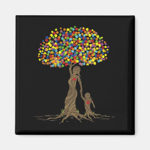 Imã Quebra-cabeça Tree Ama Mãe E Autismo Filha Autista