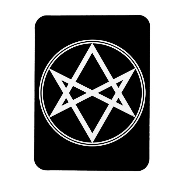 Ímã Queda do Unicursal Hexagrama Branco (Vertical)