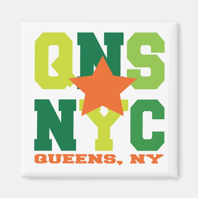 Imã Queens, NY Magnet Verde (Frente)