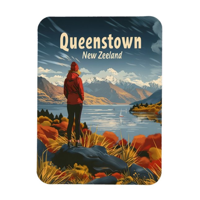Ímã Queenstown New Zeeland Viagem (Vertical)