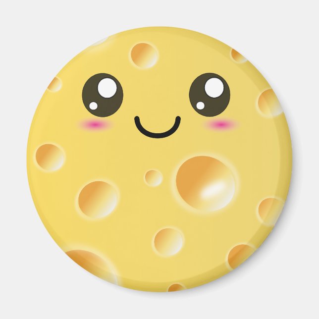 Imã Queijo Feliz de Kawaii Cute (Frente)