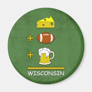 Imã Queijo Futebol Beer Equal Wisconsin Engraçado
