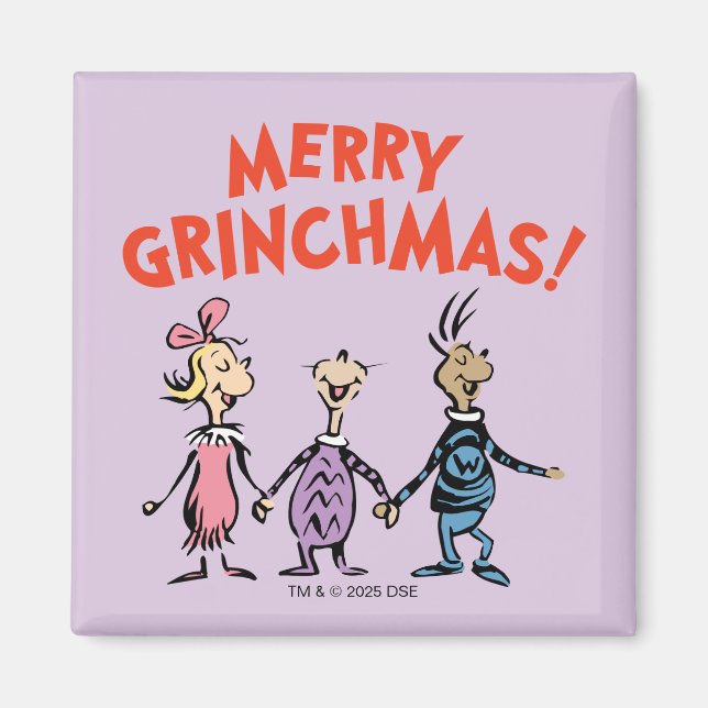 Imã Quem está de mãos dadas Merry Grinchmas (Frente)
