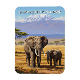 Ímã Quênia Amboseli - Elefantes do Parque Nacional