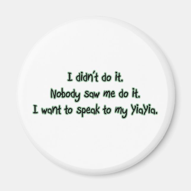 Imã Quer falar com YiaYia (Frente)