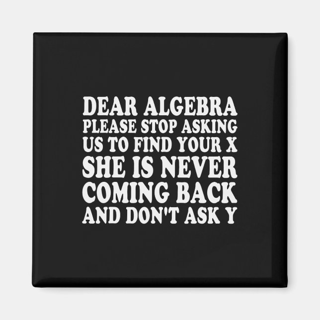 Imã Querida Álgebra Piada Sarcástica Frase Escolar Par (Frente)