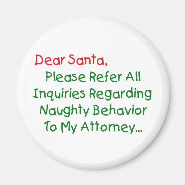 Imã Querido Advogado Papai Noel - Carta de Natal Diver (Frente)