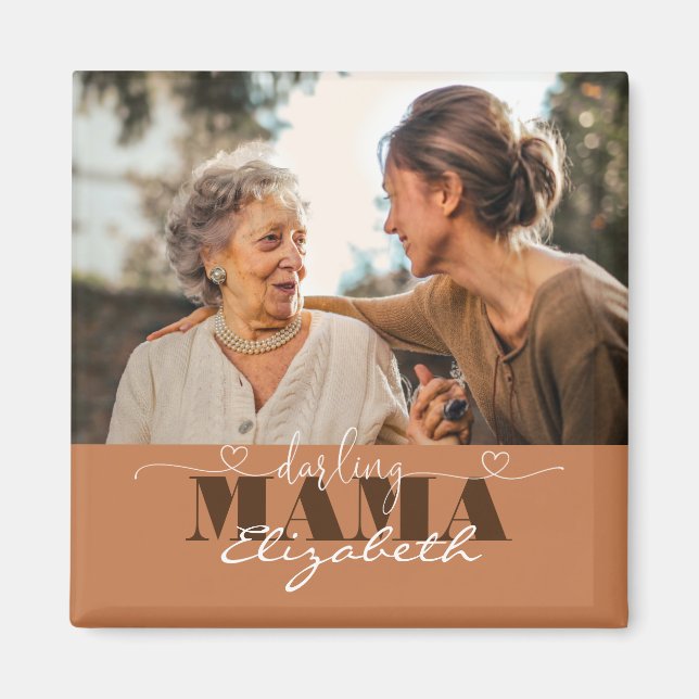 Imã Querido Mama Fotografia para a mãe (Frente)