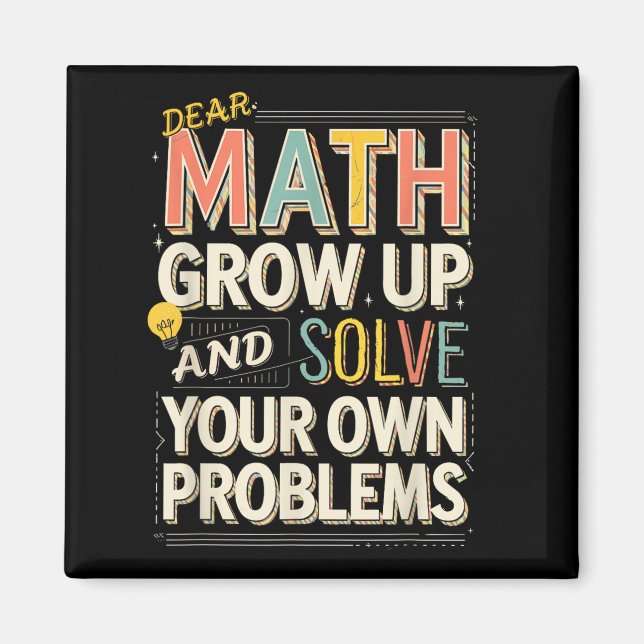 Imã Querido Math Crescer Resolva Seus Próprios Problem (Frente)