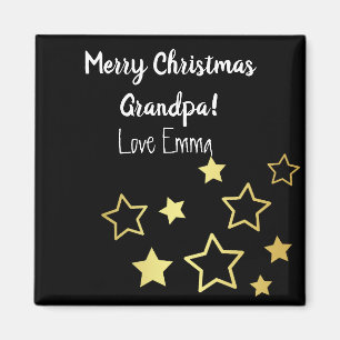 Imã Querido Natal Para Avô Com Douradas Estrelas