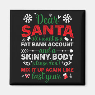 Imã Querido Papai Noel Conta Bancária Gorda Corpo Magr