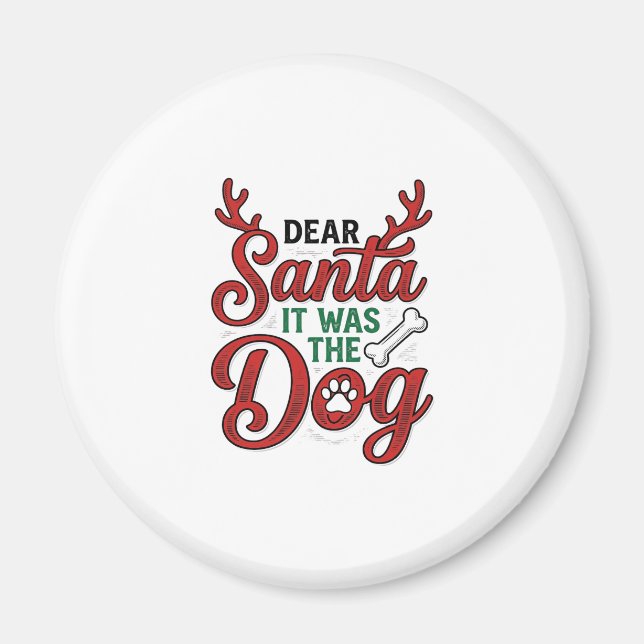 Imã Querido Papai Noel Foi O Cachorro Camisa De Natal  (Frente)