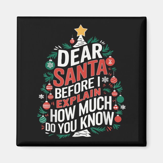 Imã Querido Papai Noel Posso Explicar Pijama Divertido (Frente)