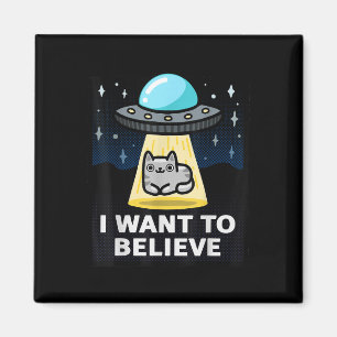 Imã Quero Acreditar Em Arquivos X Parody Ufo Cat Desig