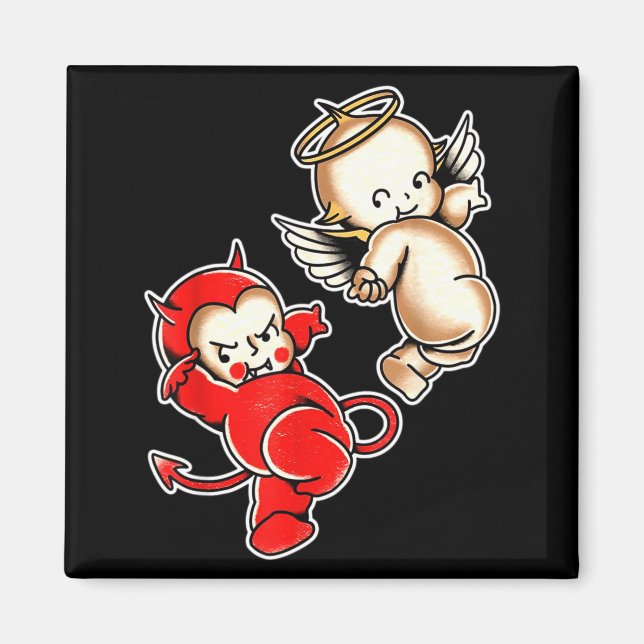 Imã querubins anjo diabinho bebê Kewpie (Frente)