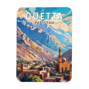 Ímã Quetta Pakistan Viagem Art Vintage