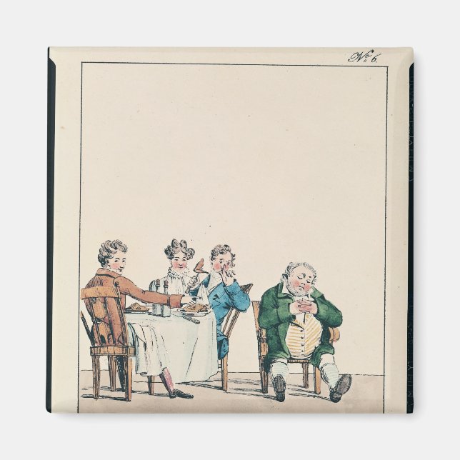 Imã Qui dort dine, caricatura de um homem dormindo (Frente)