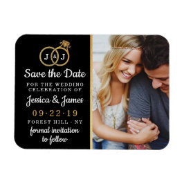 Ímã Quic Faux Gold Foil Monogramas Casamentos