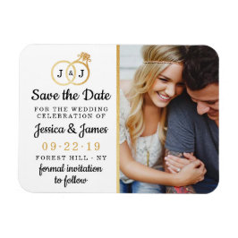 Ímã Quic Faux Gold Foil Monogramas Casamentos