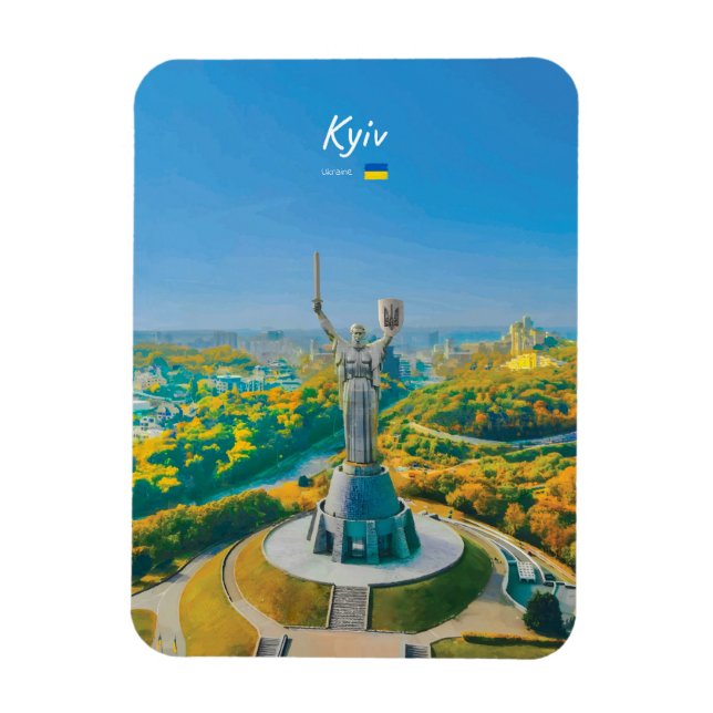 Ímã Quieve, Ucrânia - Monumento Mãe Ucrânia Arredondad (Vertical)