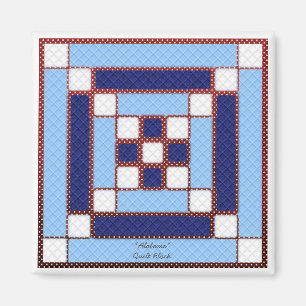 Imã Quilt Block Pattern "Alabama" Magnet